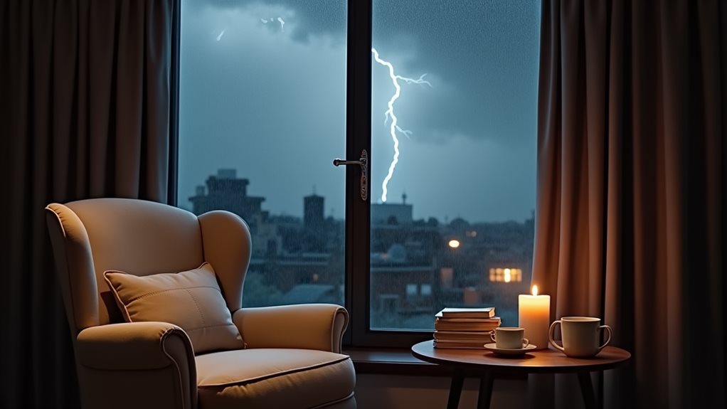 stay calm during thunderstorms
