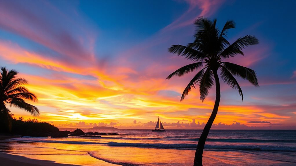 tropical sunset serenity embraced